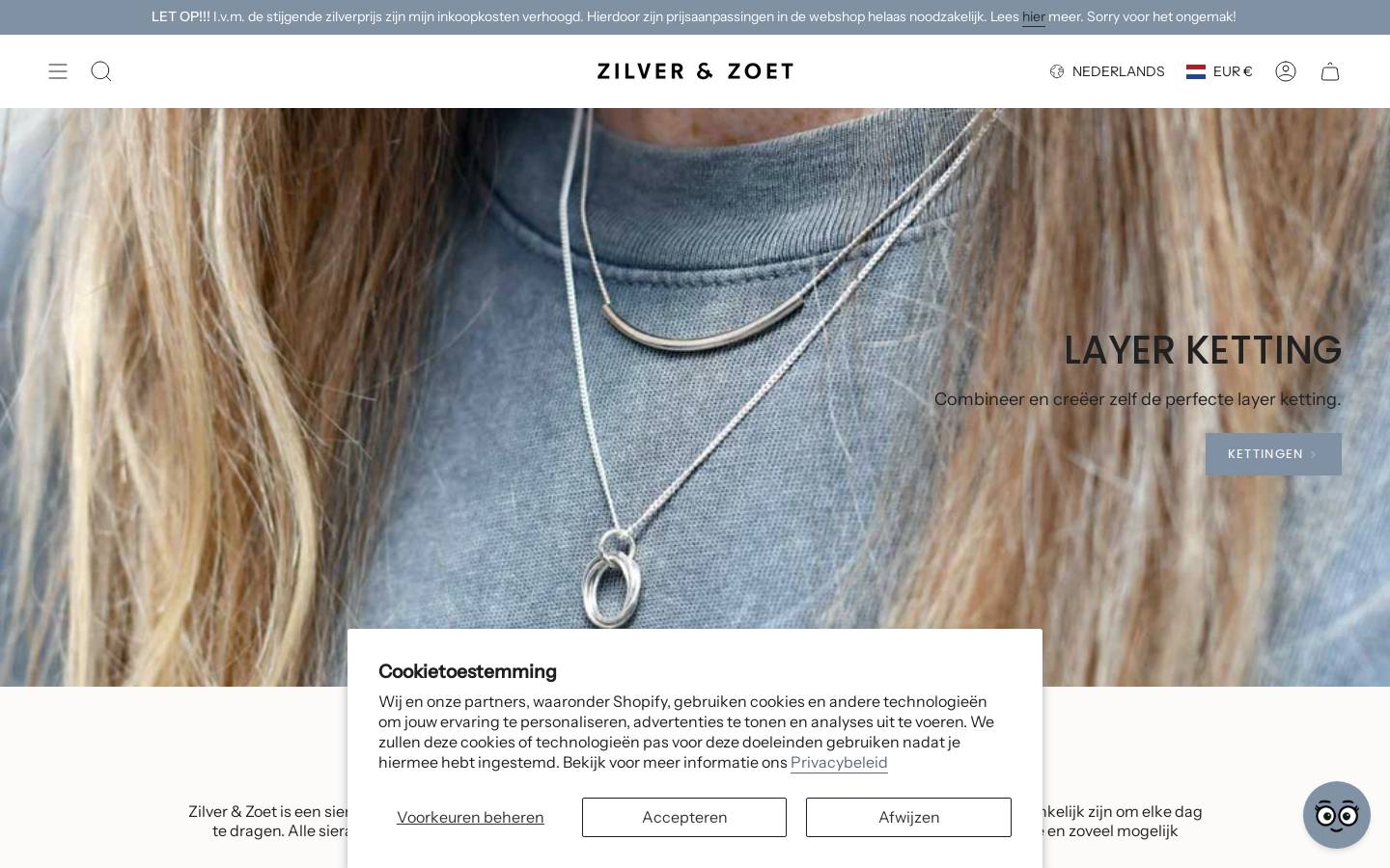 Zilverenzoet homepage screenshot