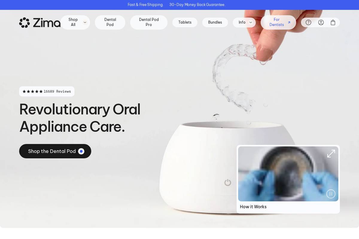 Zimadental homepage screenshot