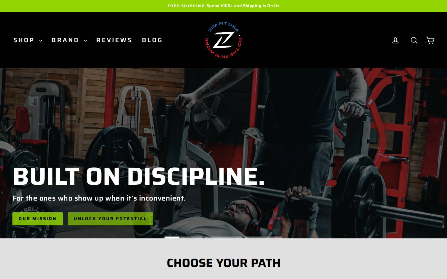 ZIM FIT 🇺🇸 homepage screenshot