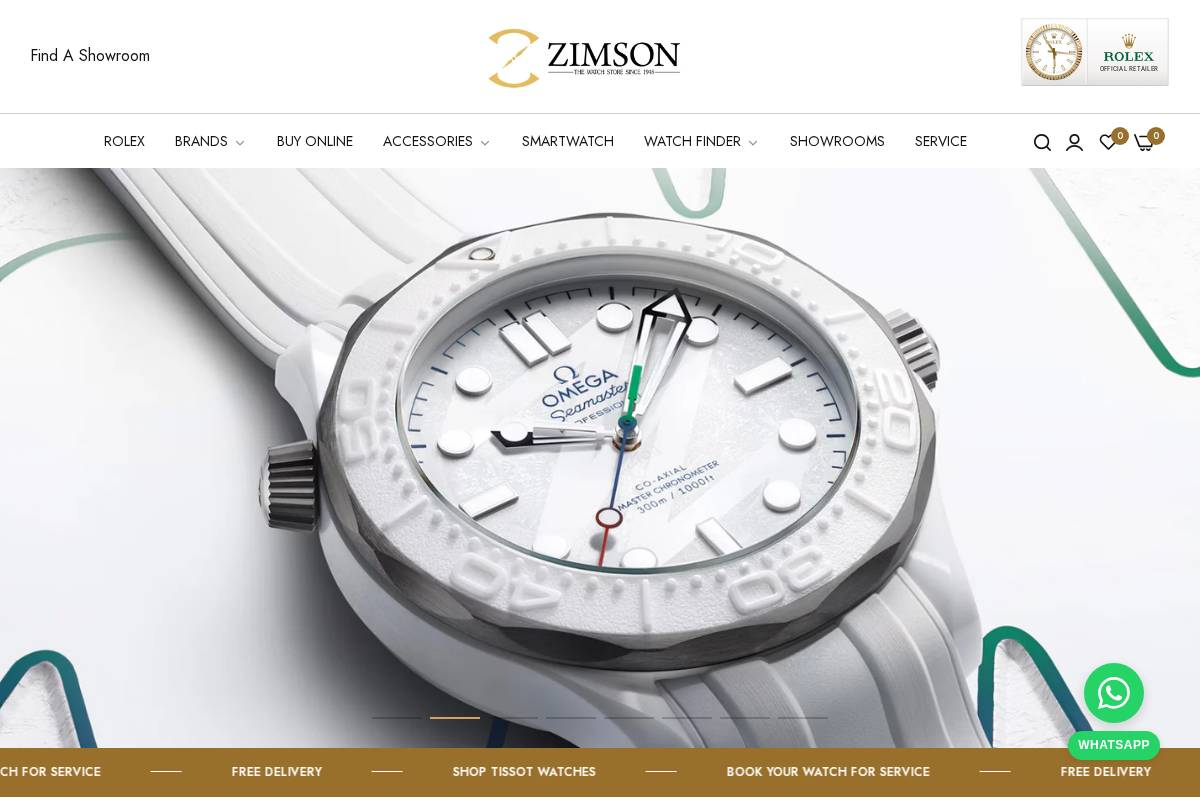 zimsonwatches.com homepage screenshot