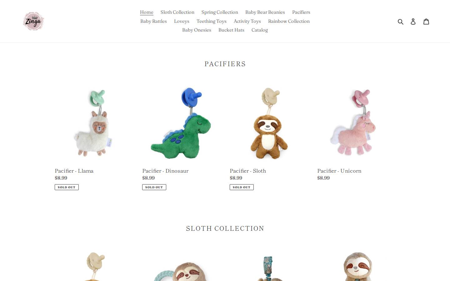 zingashop.com homepage screenshot