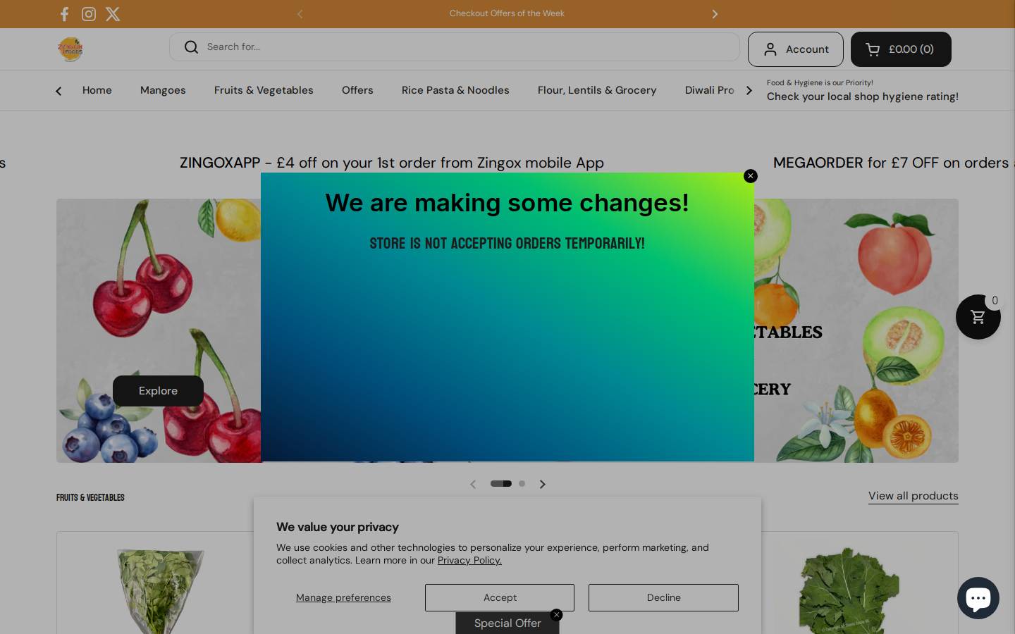 zingoxfoods.com homepage screenshot