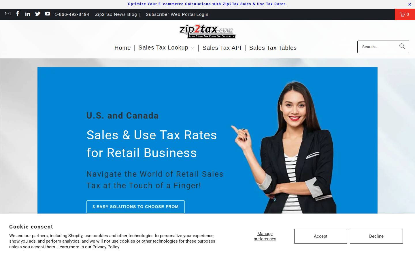 Zip2Tax.com homepage screenshot