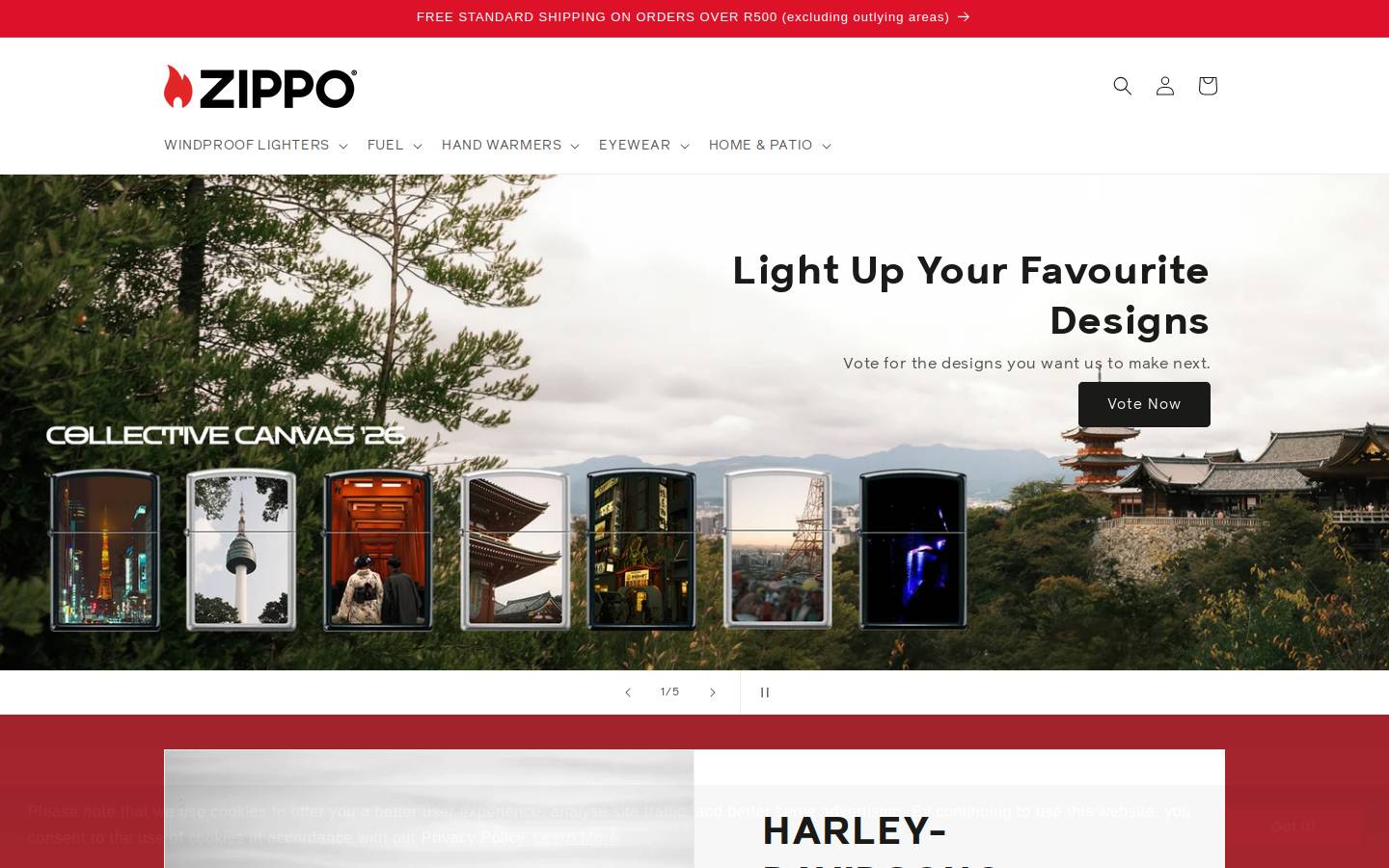 zippo.co.za homepage screenshot