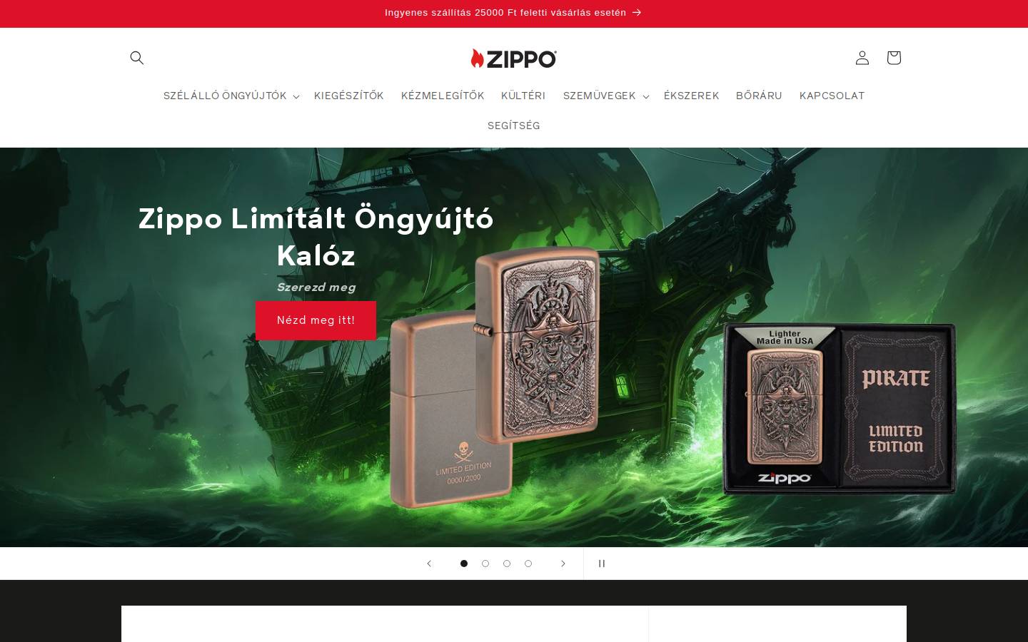 Zippo homepage screenshot