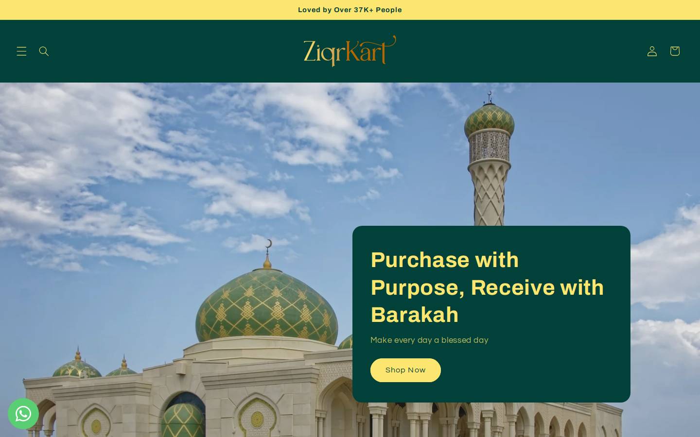 ziqrkart.com homepage screenshot