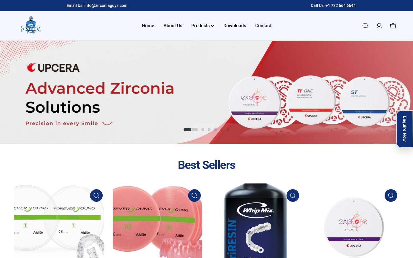 zirconiaguys.com homepage screenshot