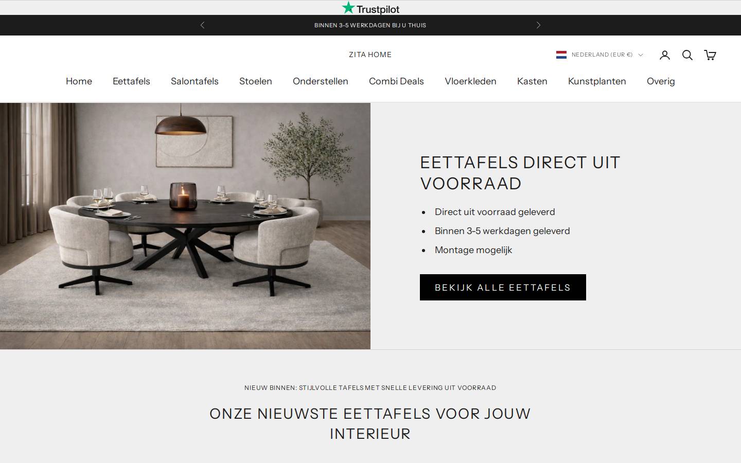 Zita Home homepage screenshot
