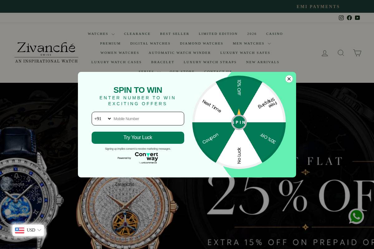 Zivanche homepage screenshot