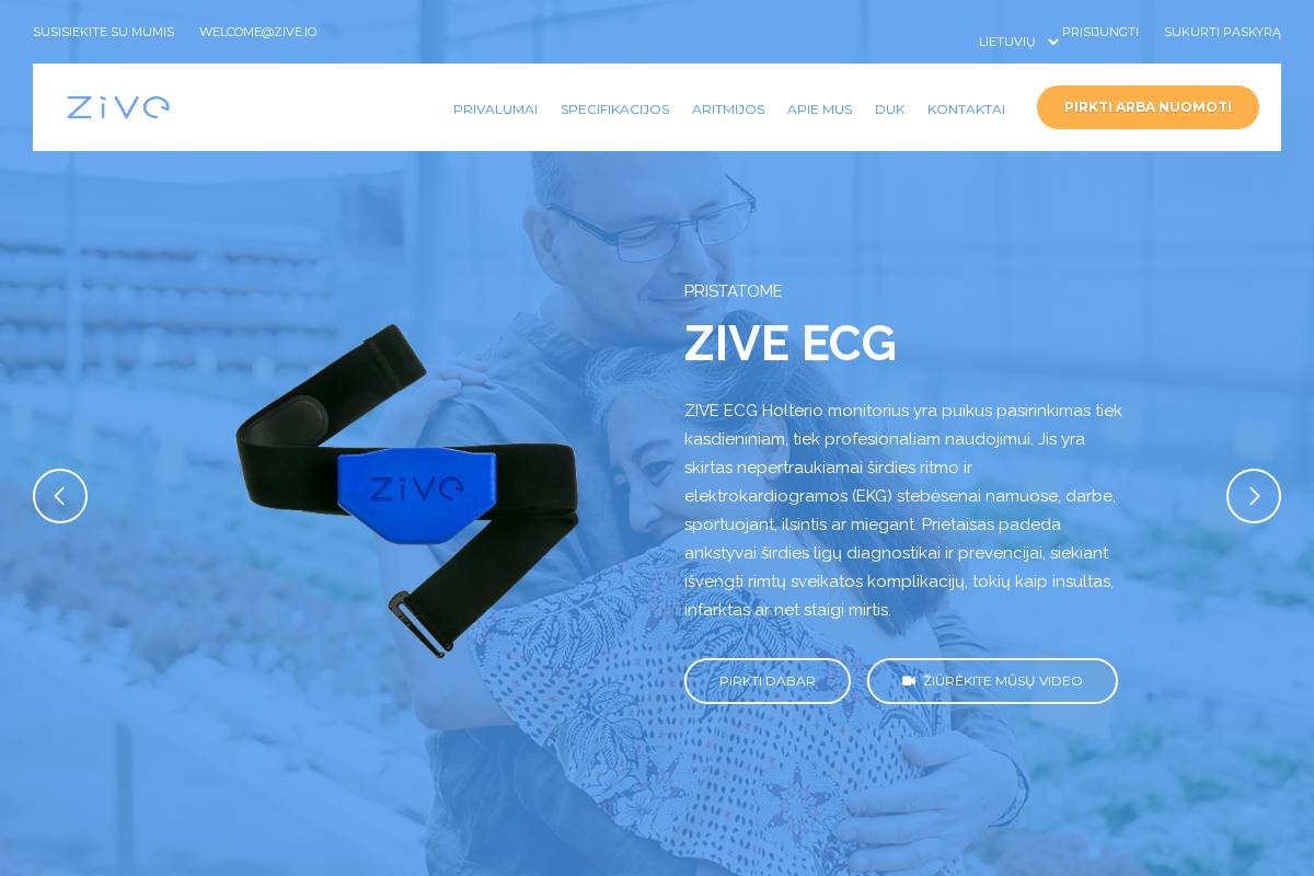 Zive homepage screenshot