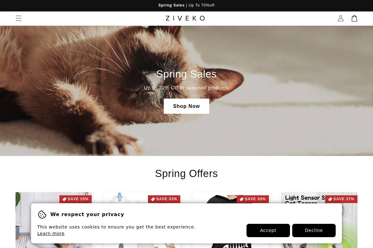 Ziveko homepage screenshot