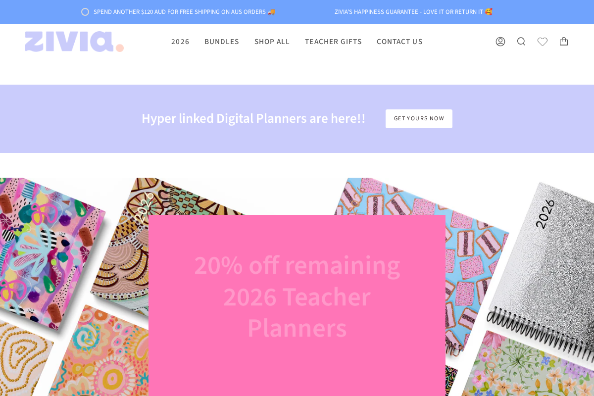 Zivia Designs homepage screenshot