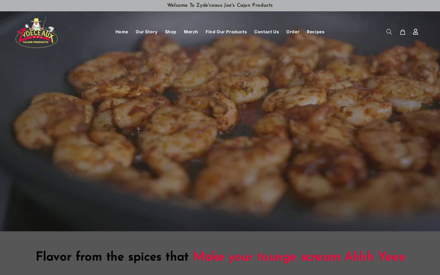zjcajunfry.com homepage screenshot