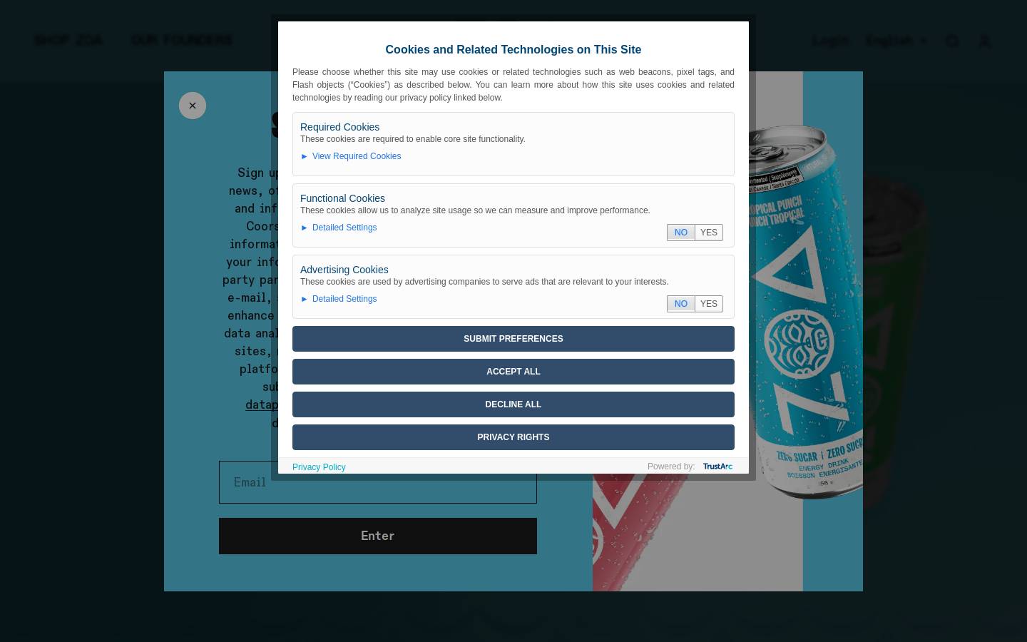zoaenergy.com homepage screenshot