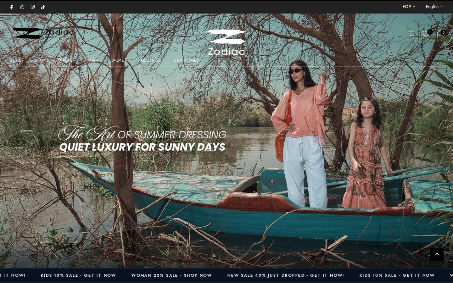 zodiac-eg.co homepage screenshot