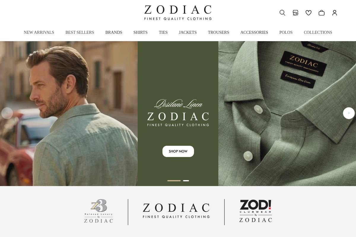 zodiaconline.com homepage screenshot