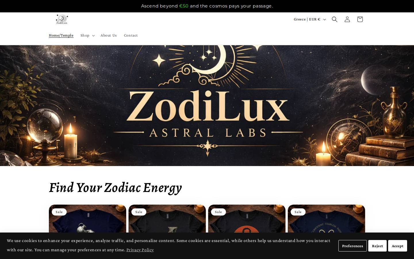 zodilux.com homepage screenshot
