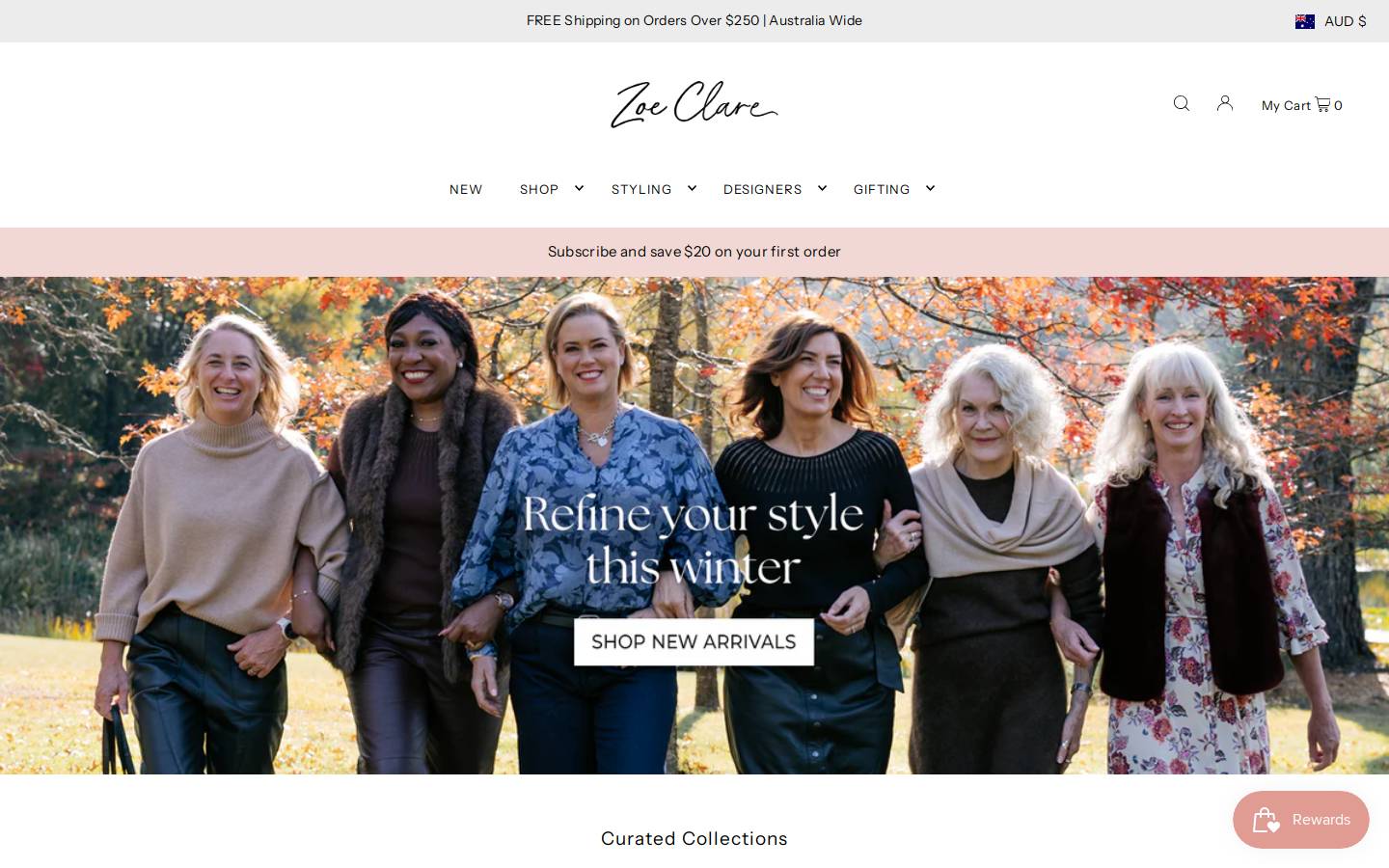 zoeclare.com.au homepage screenshot