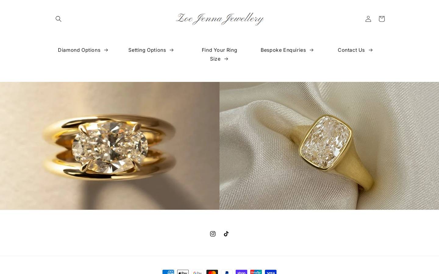 zoejennajewellery.com homepage screenshot