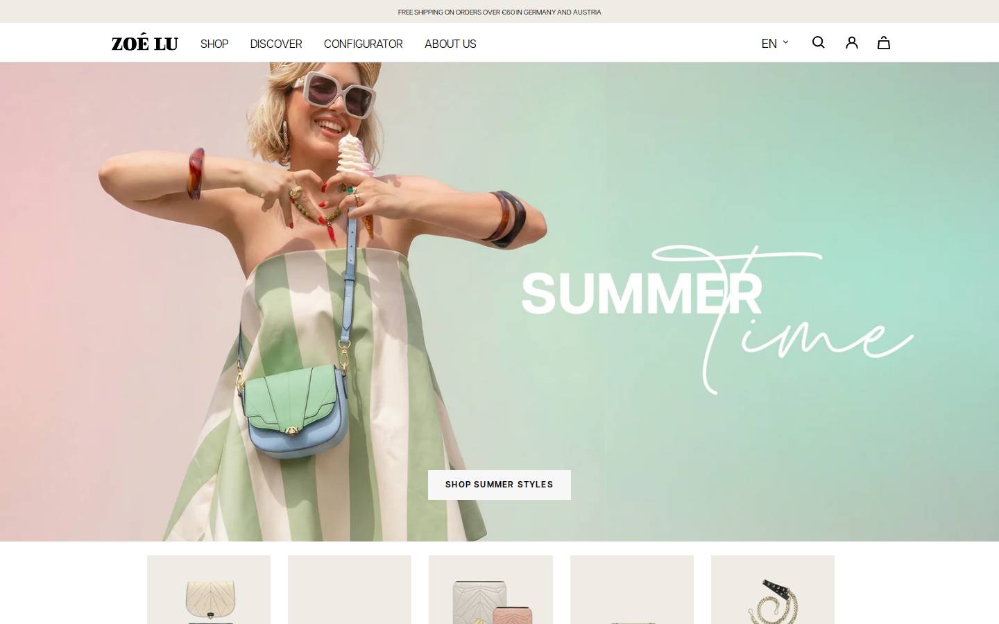 ZOÉ LU homepage screenshot