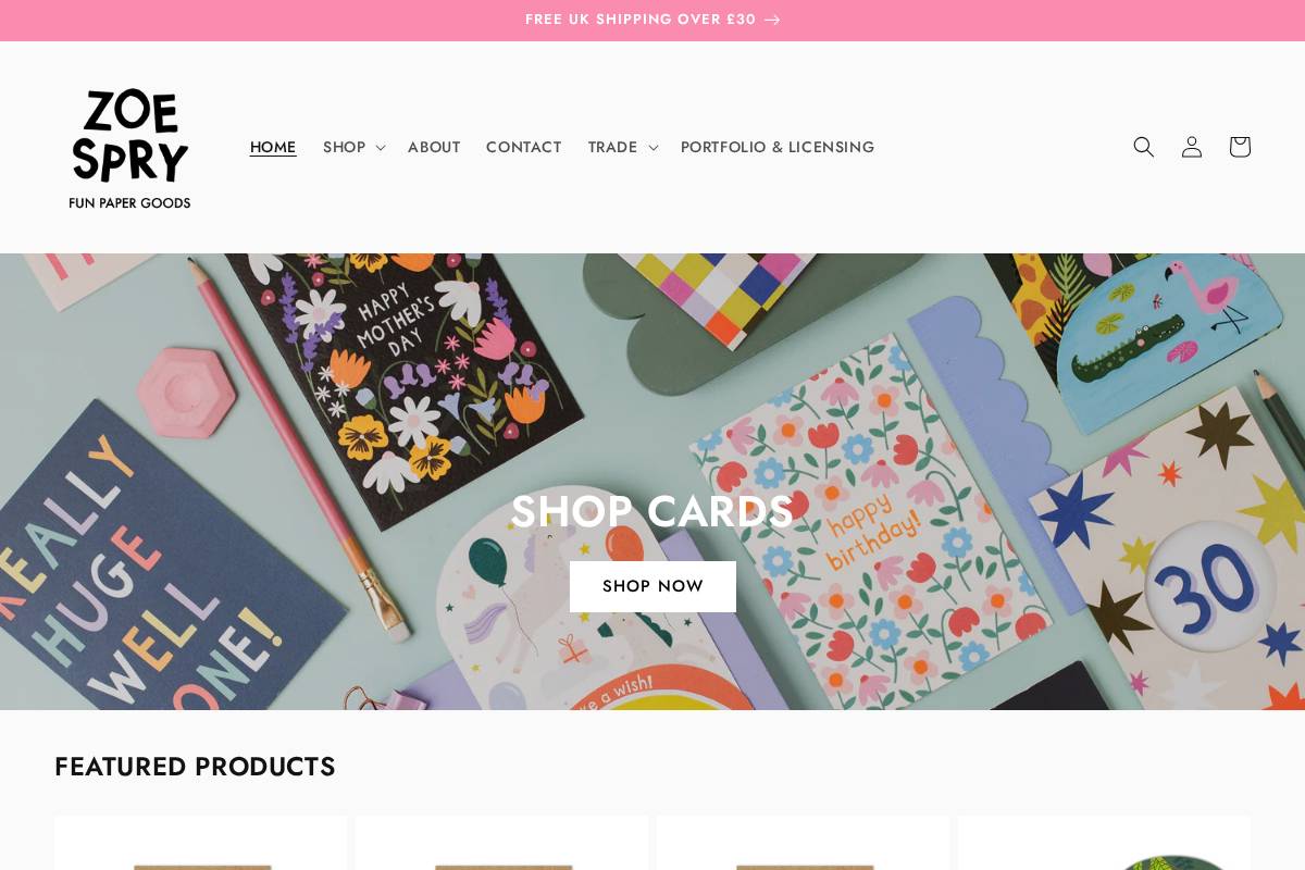 zoespry.com homepage screenshot