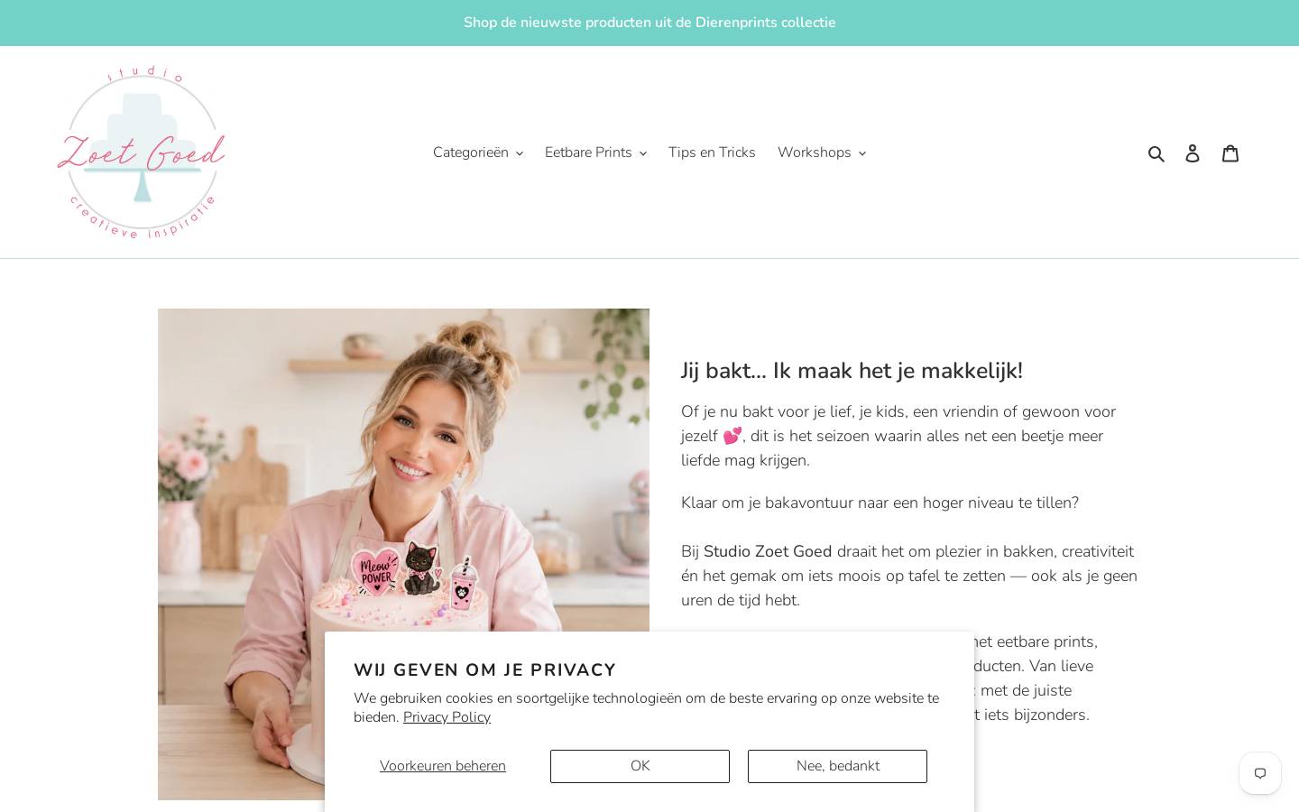 zoetgoedtaarten.nl homepage screenshot