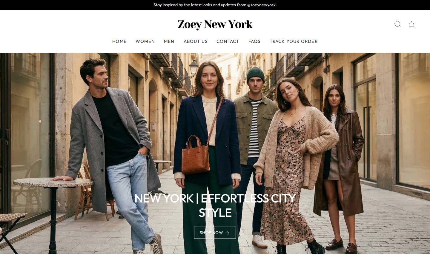 zoey-newyork.com homepage screenshot