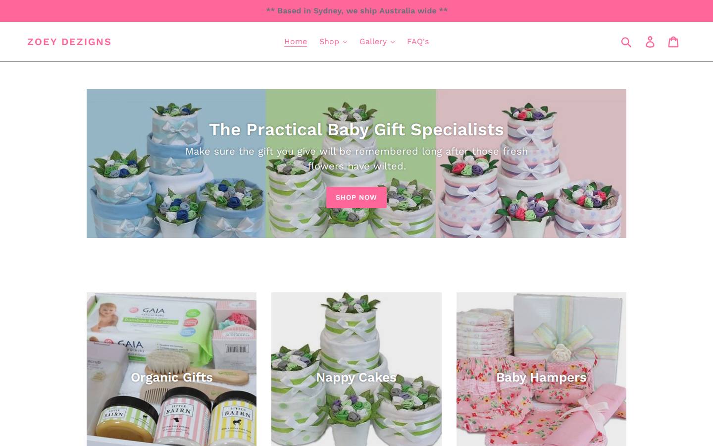 zoeydezigns.com homepage screenshot