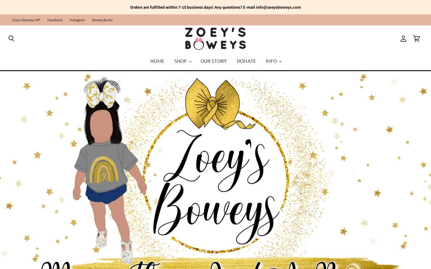 zoeysboweys.com homepage screenshot