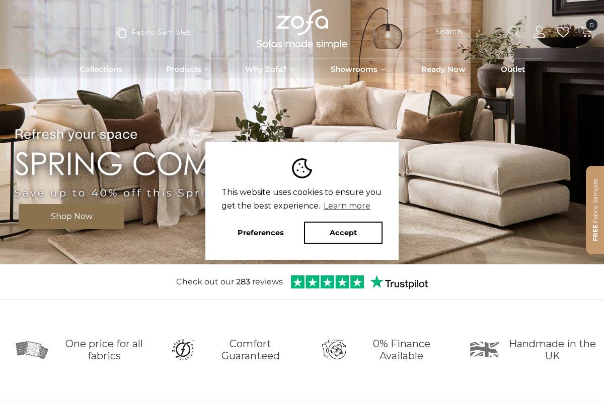 Zofa homepage screenshot