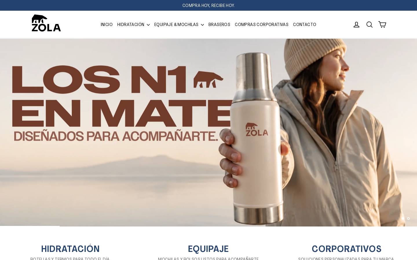 Zola homepage screenshot