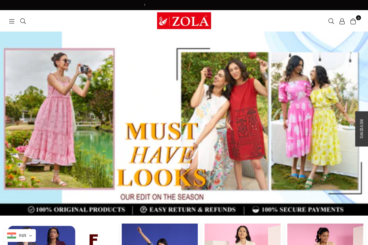 Zola homepage screenshot
