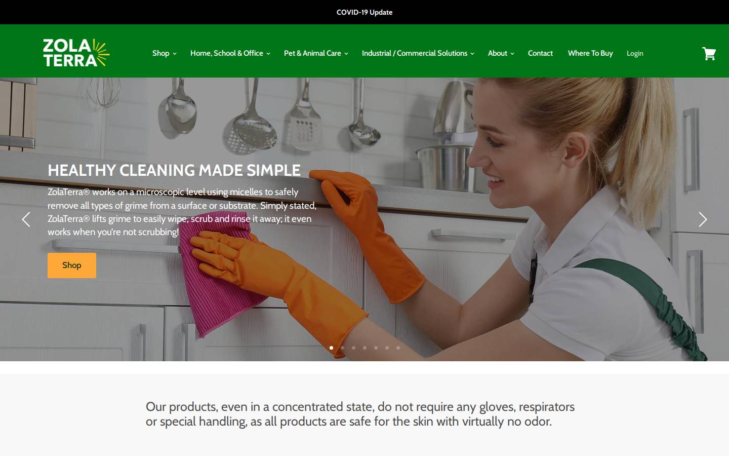 zolaterra.com homepage screenshot