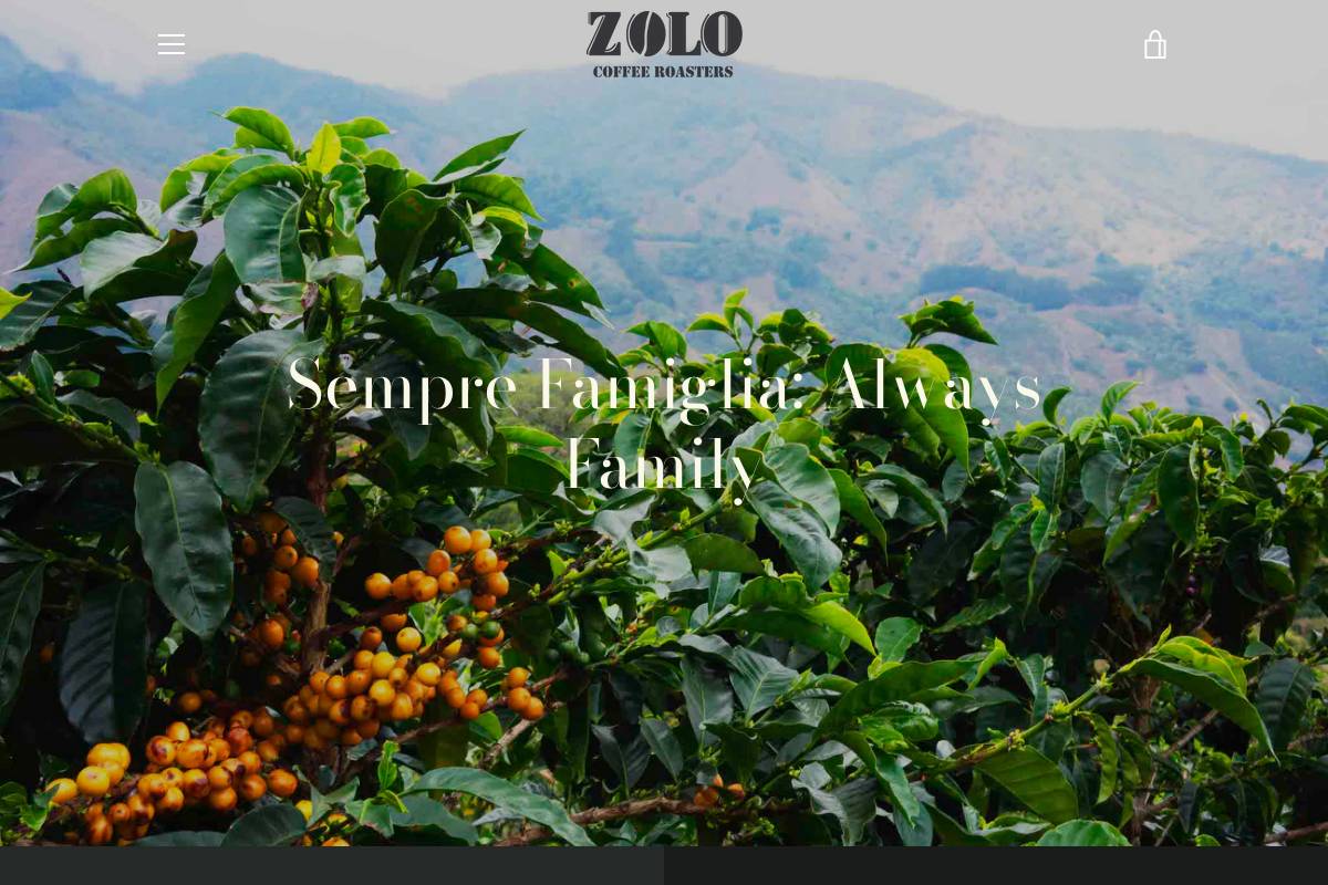 zolocoffee.com homepage screenshot