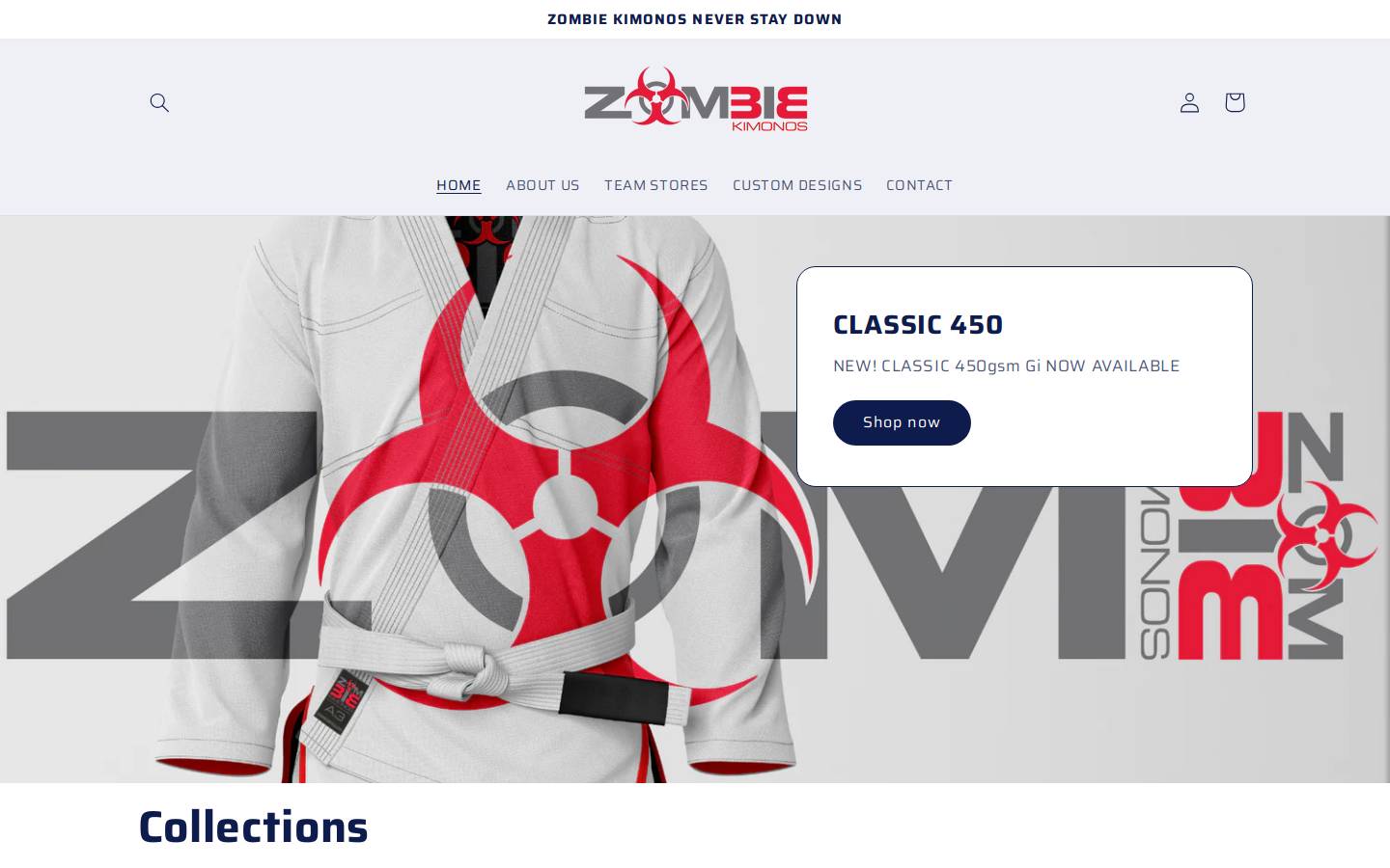 zombiekimonos.com homepage screenshot