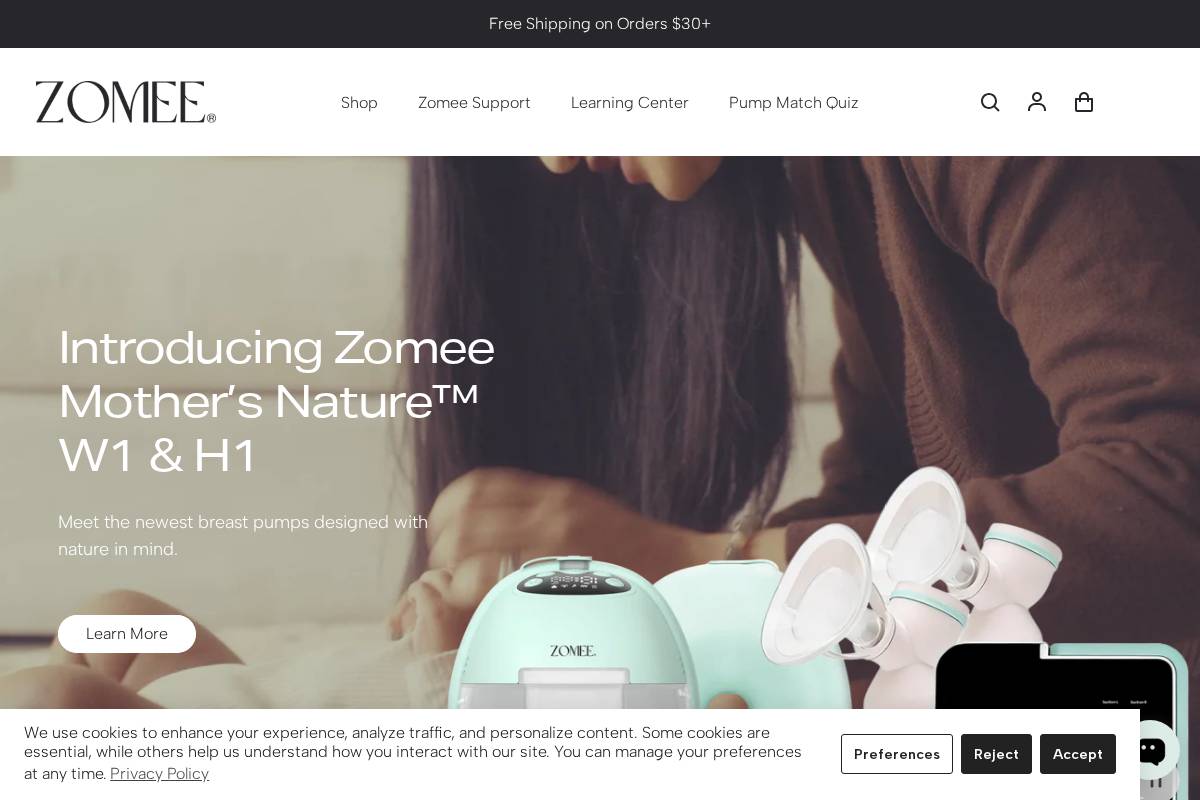 Zomee homepage screenshot
