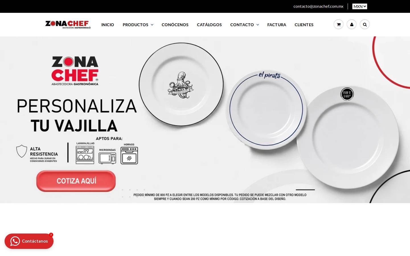 zonachef.com.mx homepage screenshot