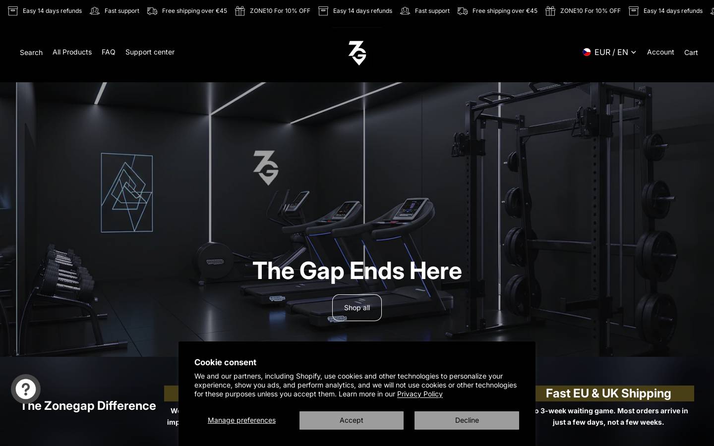 zonegap.com homepage screenshot