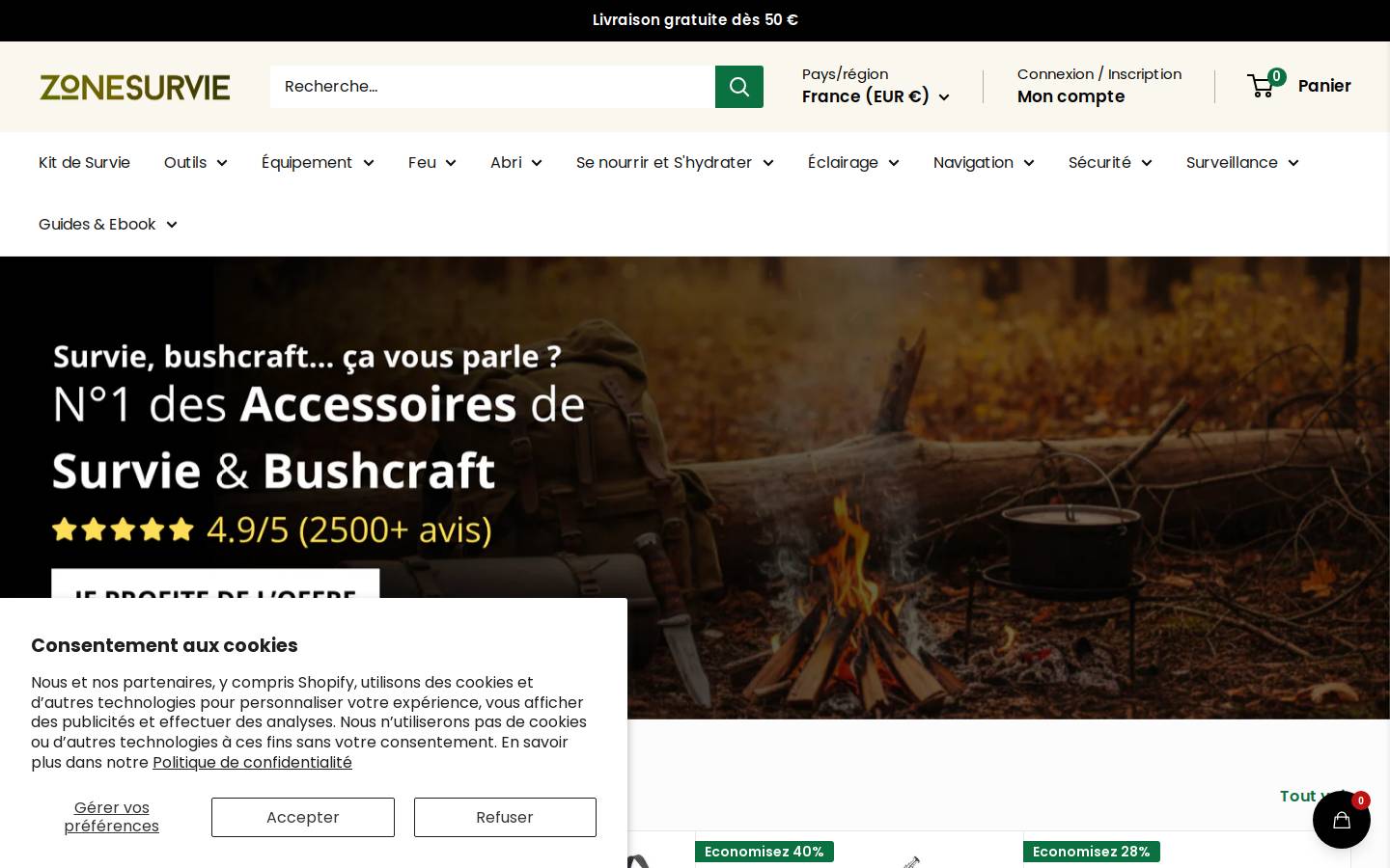 zonesurvie.com homepage screenshot