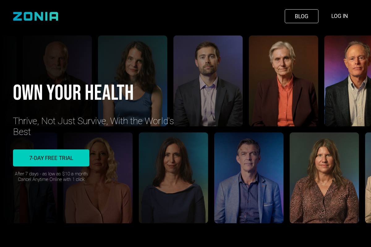 zonia.com homepage screenshot