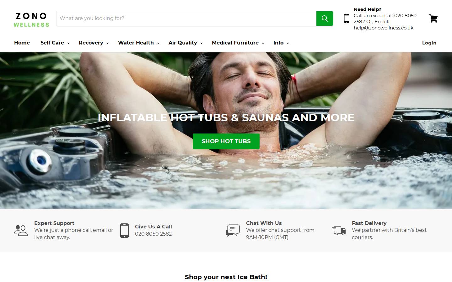 zonowellness.com homepage screenshot