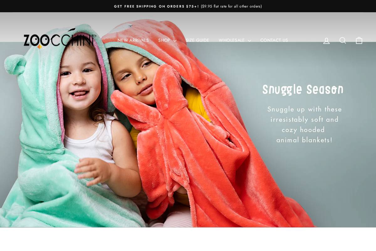 Zoocchini.com homepage screenshot