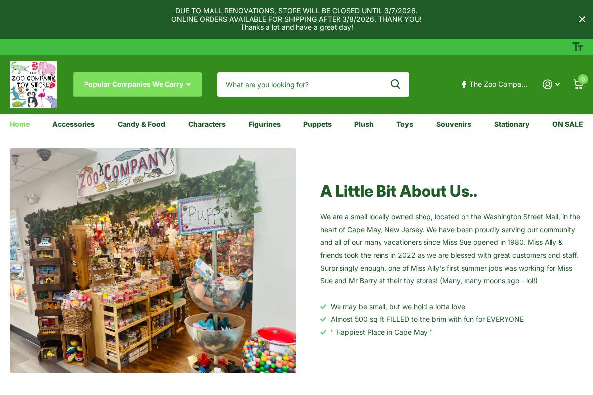 zoocompanytoys.com homepage screenshot