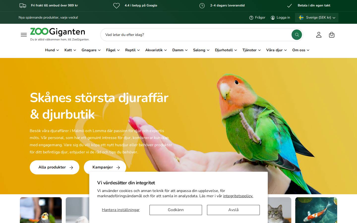 zoogiganten.se homepage screenshot
