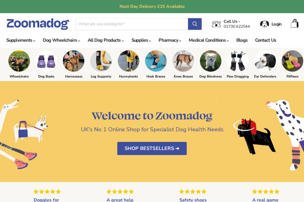 zoomadog.co.uk homepage screenshot