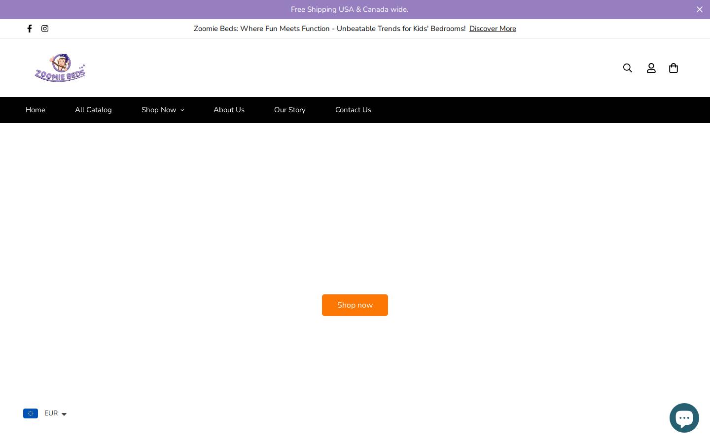 zoomiebeds.com homepage screenshot