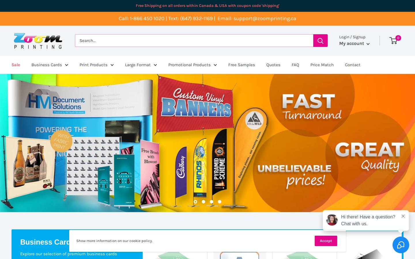 Zoomprinting homepage screenshot