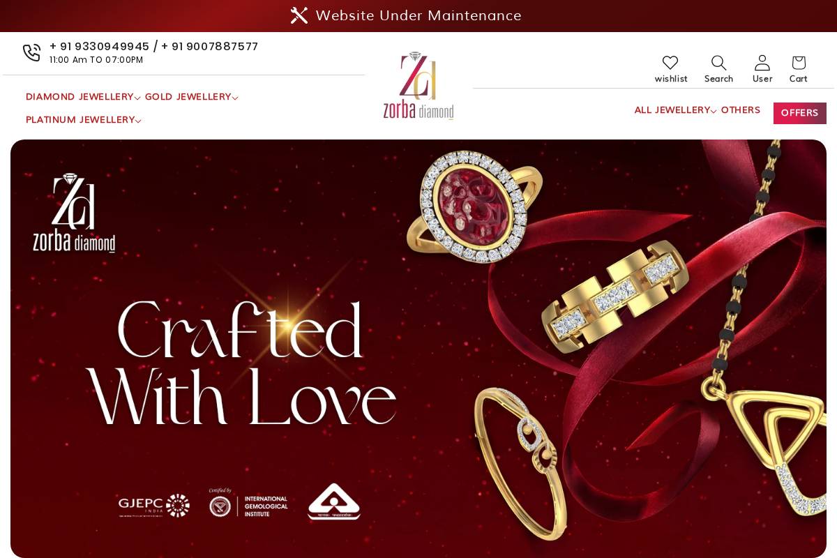 zorbadiamond.com homepage screenshot