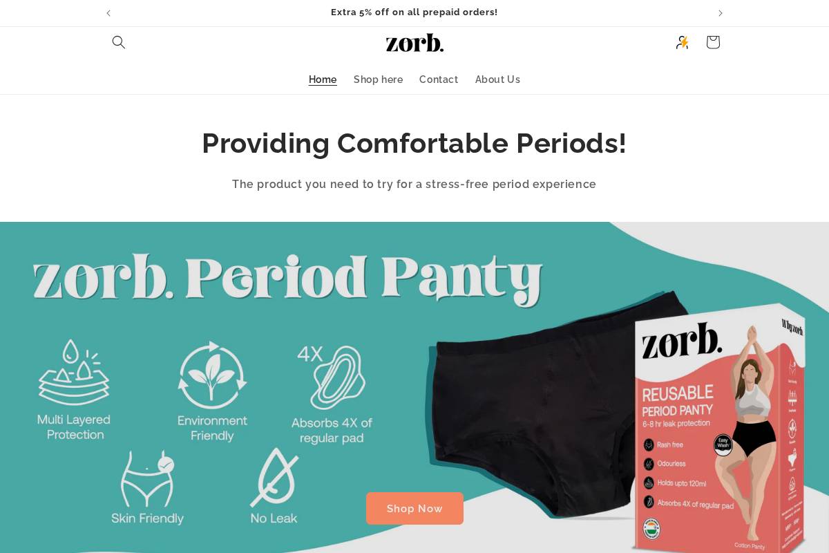 zorbcare.com homepage screenshot