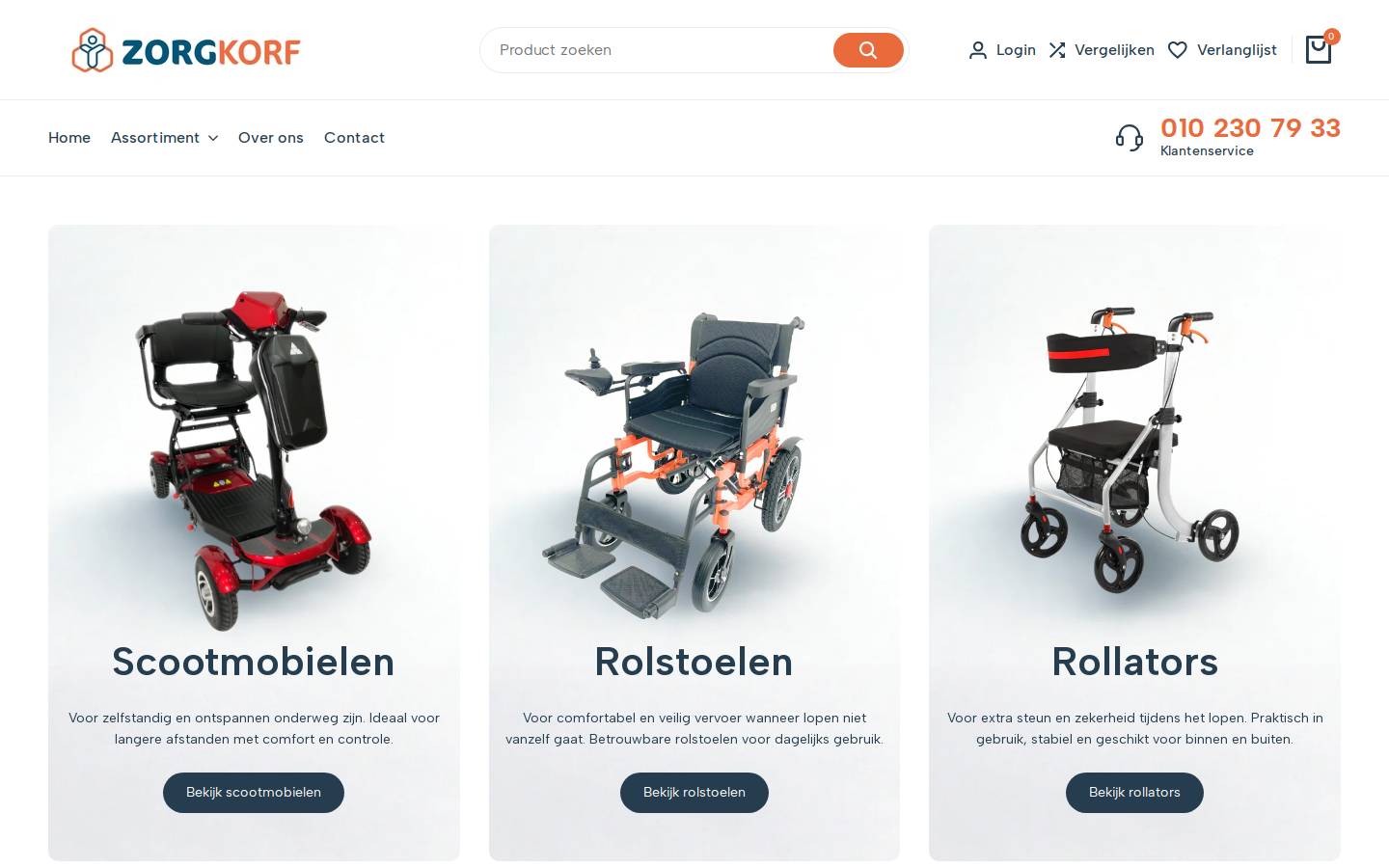 Zorgkorf homepage screenshot